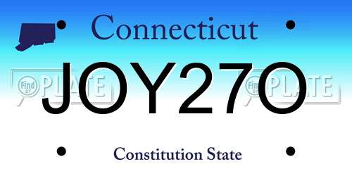 JOY27O Connecticut License Plate