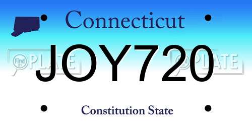 JOY720 Connecticut License Plate