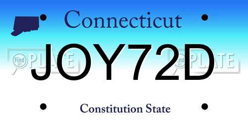 JOY72D Connecticut License Plate