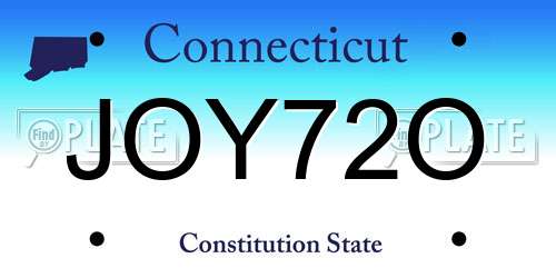 JOY72O Connecticut License Plate