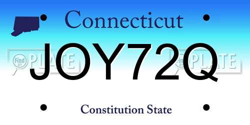 JOY72Q Connecticut License Plate
