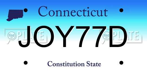 JOY77D Connecticut License Plate