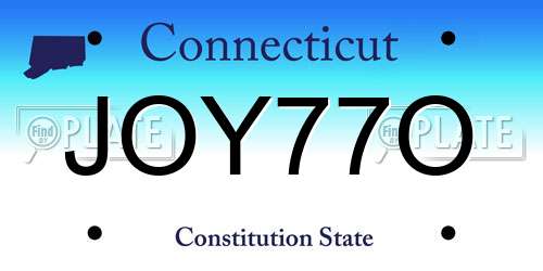 JOY77O Connecticut License Plate
