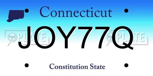JOY77Q Connecticut License Plate