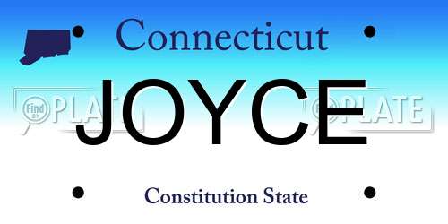 JOYCE Connecticut License Plate