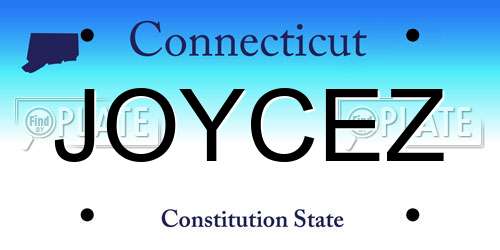 JOYCEZ Connecticut License Plate