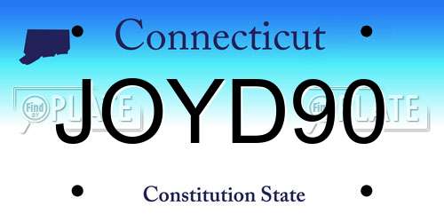 JOYD90 Connecticut License Plate