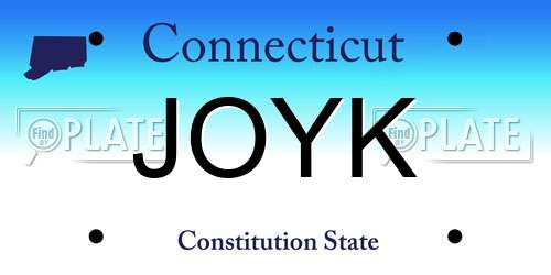 JOYK Connecticut License Plate