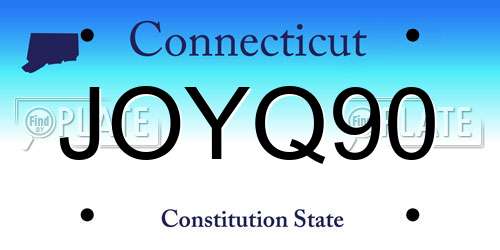 JOYQ90 Connecticut License Plate