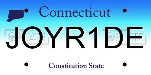 JOYR1DE Connecticut License Plate