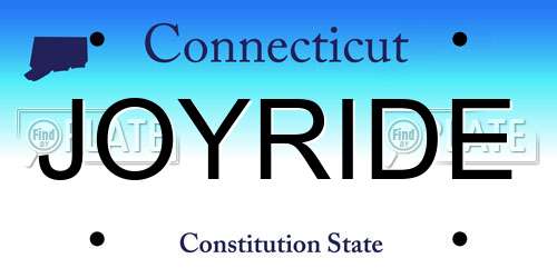 JOYRIDE Connecticut License Plate