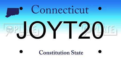JOYT20 Connecticut License Plate