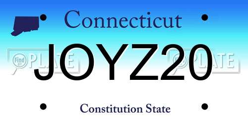 JOYZ20 Connecticut License Plate