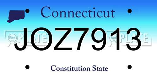 JOZ7913 Connecticut License Plate