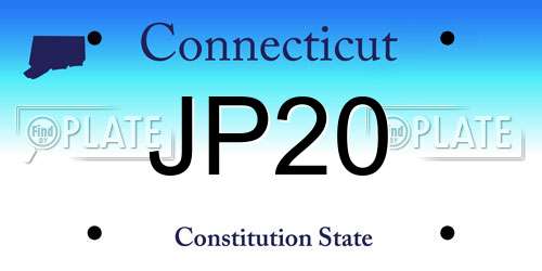 JP20 Connecticut License Plate