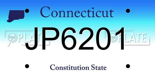 JP6201 Connecticut License Plate