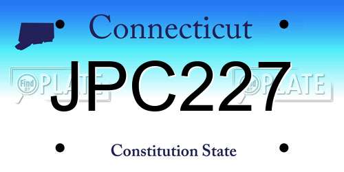 JPC227 Connecticut License Plate
