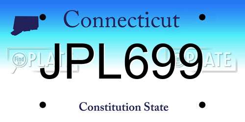 JPL699 Connecticut License Plate