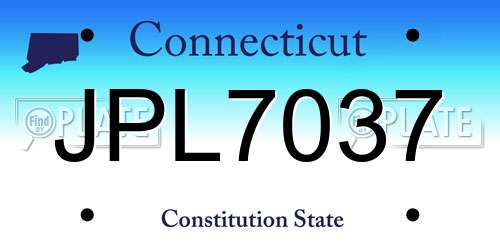 JPL7037 Connecticut License Plate