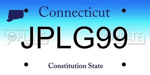 JPLG99 Connecticut License Plate