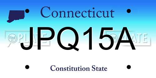 JPQ15A Connecticut License Plate