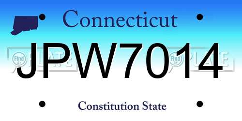 JPW7014 Connecticut License Plate