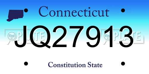 JQ27913 Connecticut License Plate