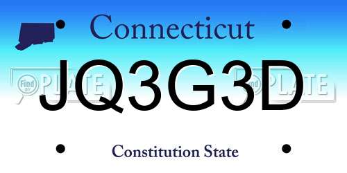 JQ3G3D Connecticut License Plate
