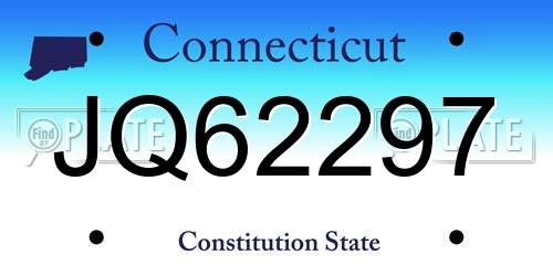 JQ62297 Connecticut License Plate