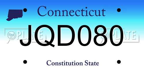 JQD080 Connecticut License Plate