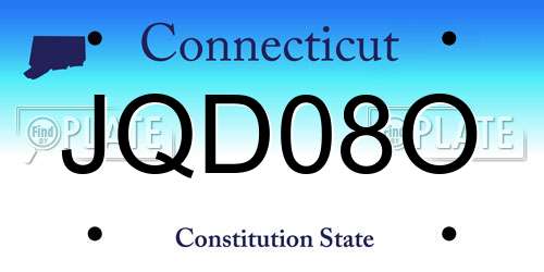 JQD08O Connecticut License Plate
