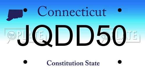 JQDD50 Connecticut License Plate