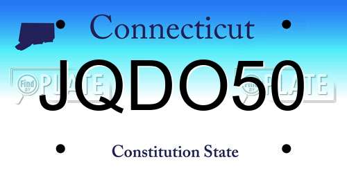 JQDO50 Connecticut License Plate