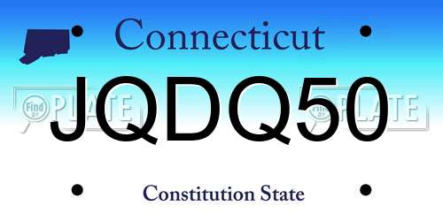 JQDQ50 Connecticut License Plate