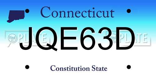 JQE63D Connecticut License Plate