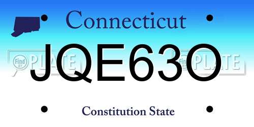 JQE63O Connecticut License Plate