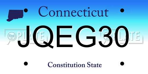 JQEG30 Connecticut License Plate