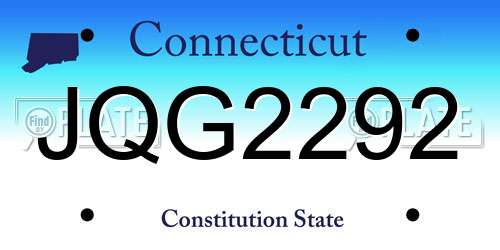 JQG2292 Connecticut License Plate