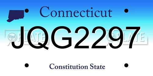 JQG2297 Connecticut License Plate