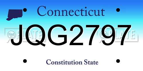 JQG2797 Connecticut License Plate