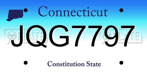 JQG7797 Connecticut License Plate