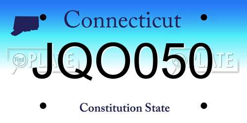 JQO050 Connecticut License Plate