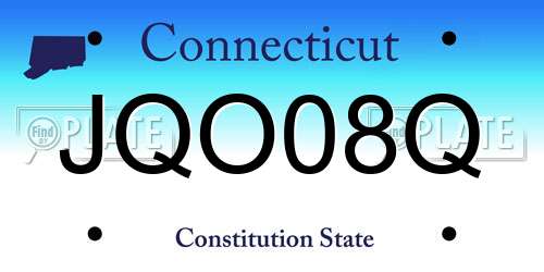 JQO08Q Connecticut License Plate