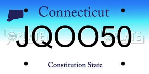 JQOO50 Connecticut License Plate