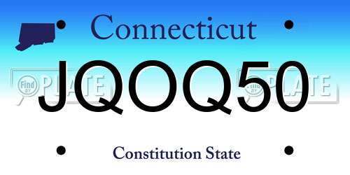 JQOQ50 Connecticut License Plate