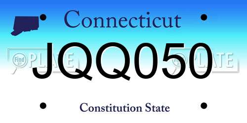 JQQ050 Connecticut License Plate