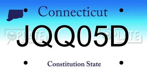 JQQ05D Connecticut License Plate