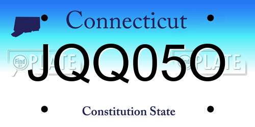 JQQ05O Connecticut License Plate