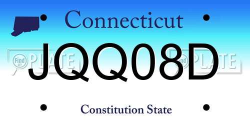 JQQ08D Connecticut License Plate