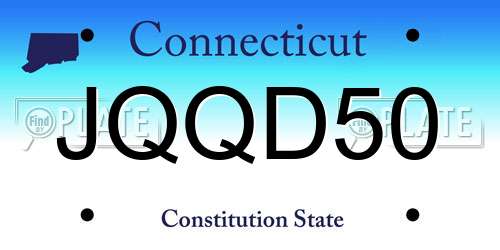 JQQD50 Connecticut License Plate